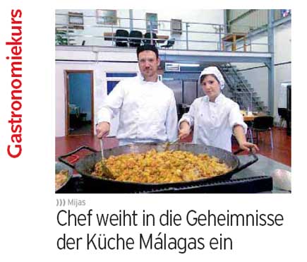 Curso cooking Mijas en diario Sur en alemán